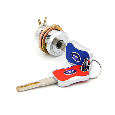 10 Pins Iron Housing Furniture Cam Lock Key Switch Nickel Finish Matching Screw