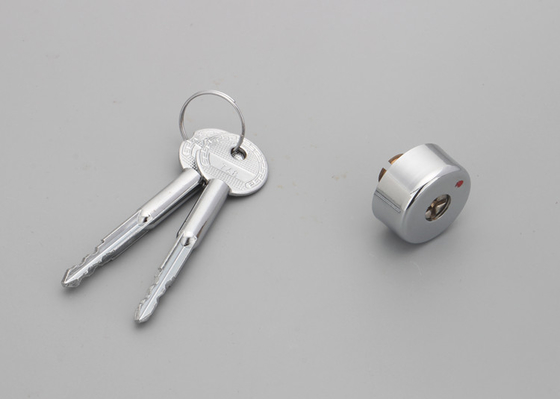 Brass Cylinder Cross Key Lock Novel Design Silver Color D29mm * L14.2mm
